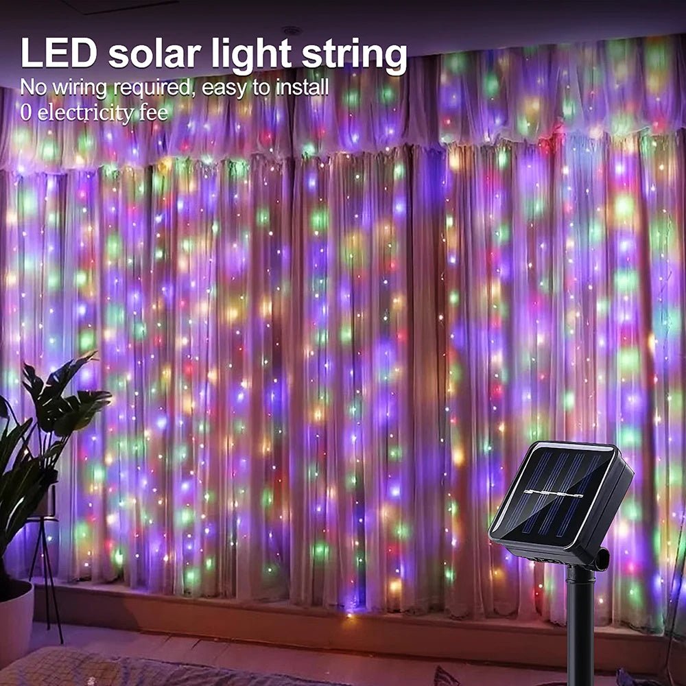 guirlande lumineuse multicolore 300leds solaire moderne extérieur halloween noël