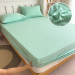 housse lit coton élastique uni moderne blanc bleu marine beige rose