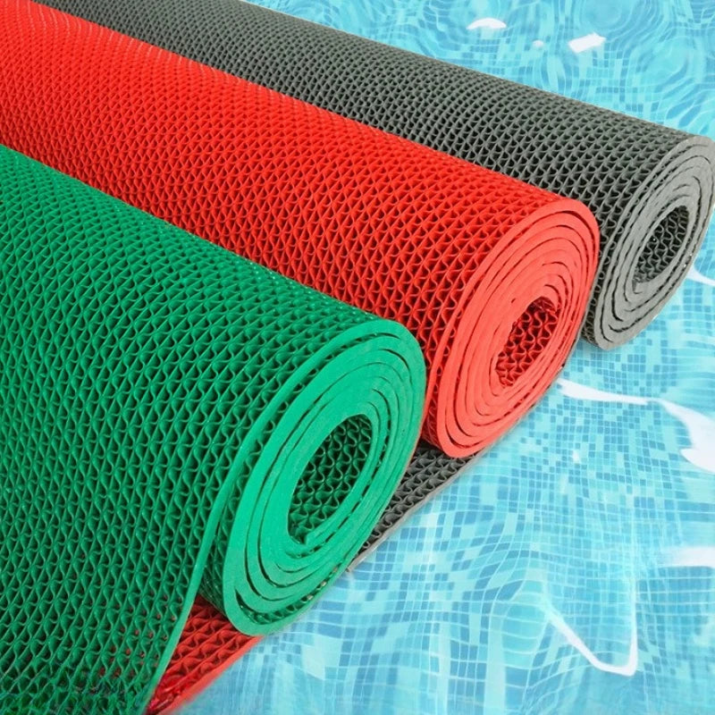 tapis antidérapant pvc vert rouge gris salle bain douche shaped hollow imperméable extra thick