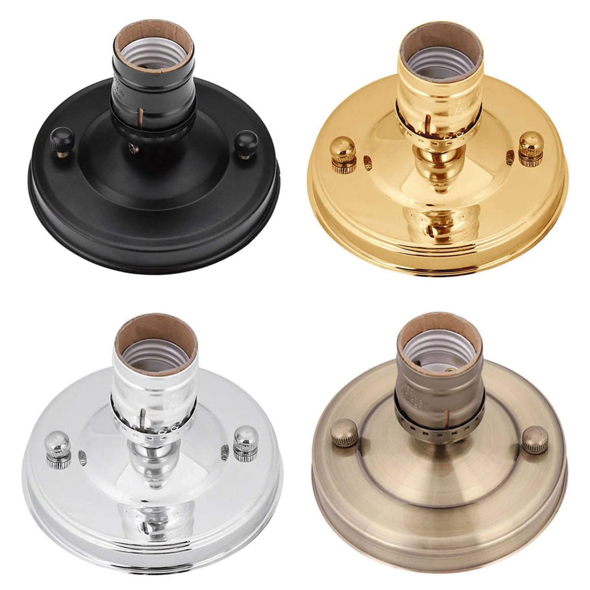 support lampe suspension vintage noir doré élégante brillance E26 E27