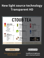 supports table lumineux transparents moderne clips inclusion câble alimentation boissons colorées caractère chinois minimaliste