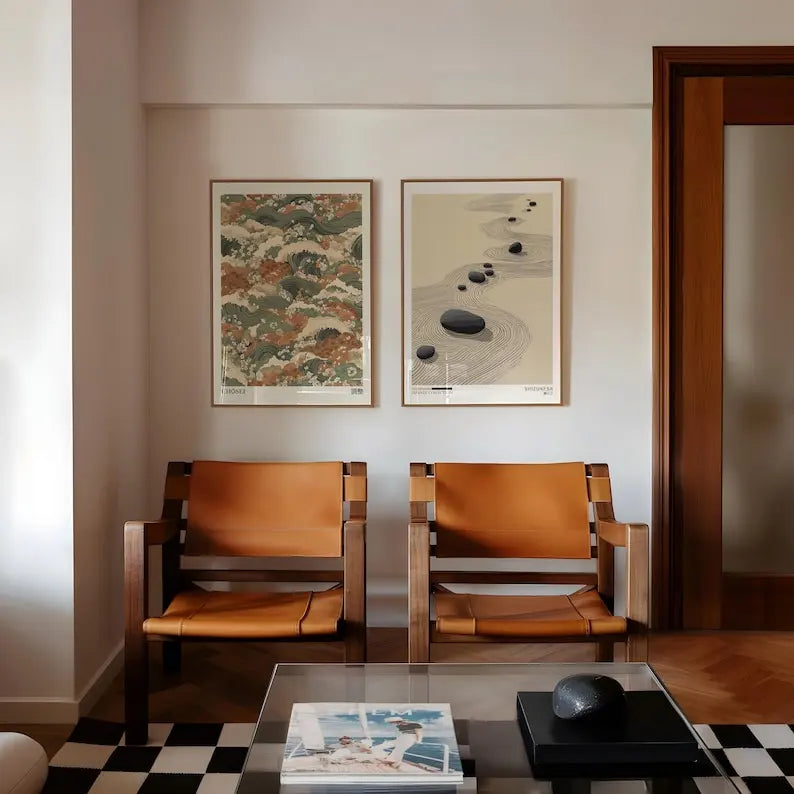 affiches modernes minimalistes orientales toile motifs géométriques floraux salon maison bureaux