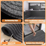 tapis anti dérapant moderne gris foncé rayures horizontales imperméable extérieur buanderie porte sol