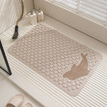 tapis bain antidérapant pvc motifs coquillages animaux gris moderne salle bain