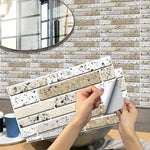 autocollants muraux marbrés modernes résistants l'eau 15cm 30cm noir blanc gris chambre salon