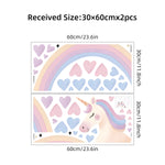 Stickers muraux licorne arc ciel cœur enfants chambre fille décoration pièce jouet vivante illustration
