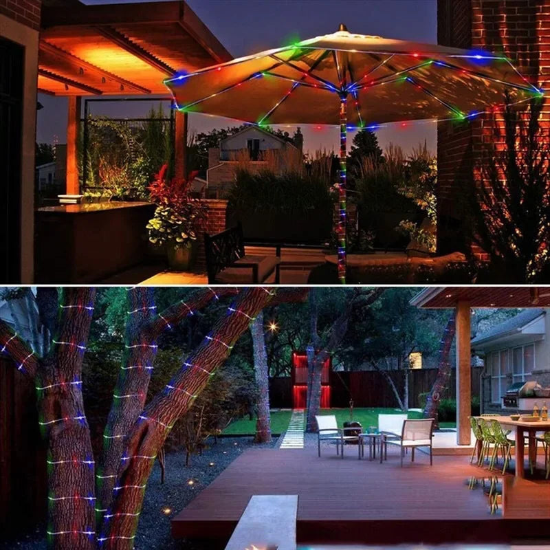 Guirlande solaire LED extérieur 5 mètres bleu