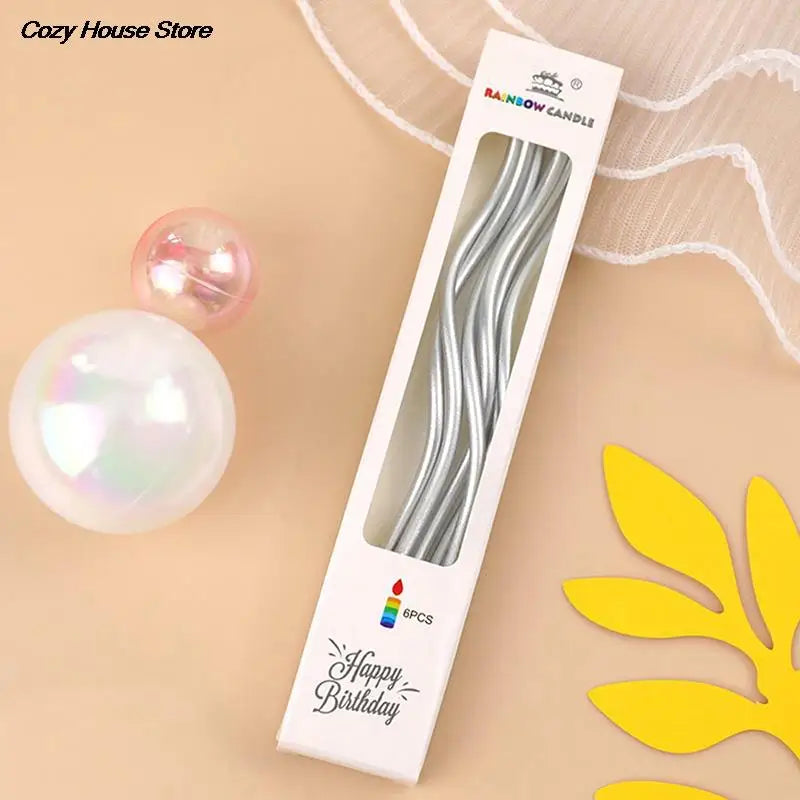 Bougies flexibles multicolores rayures modernes or vert rose violet adhésif festives enfants