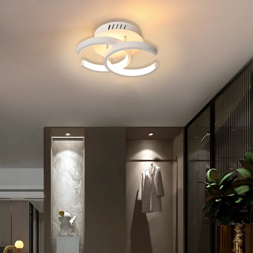 lampe moderne led annulaire noir blanc intensité variable télécommande contemporaine