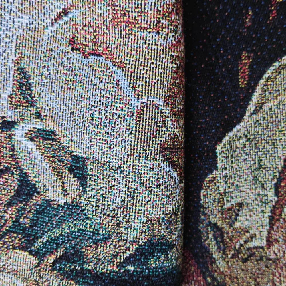 tapisserie coton belge fleurs roses paysage classique lavable machine beige marron vert