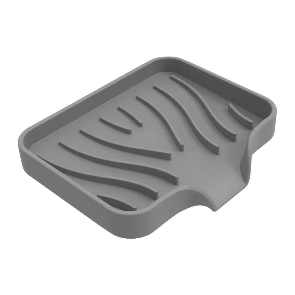 support savon silicone rayures ondulées gris noir bleu rose moderne évier cuisine