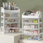 boîte rangement tiroirs transparente blanc moderne organisateur cosmétique multifonctionnelle double