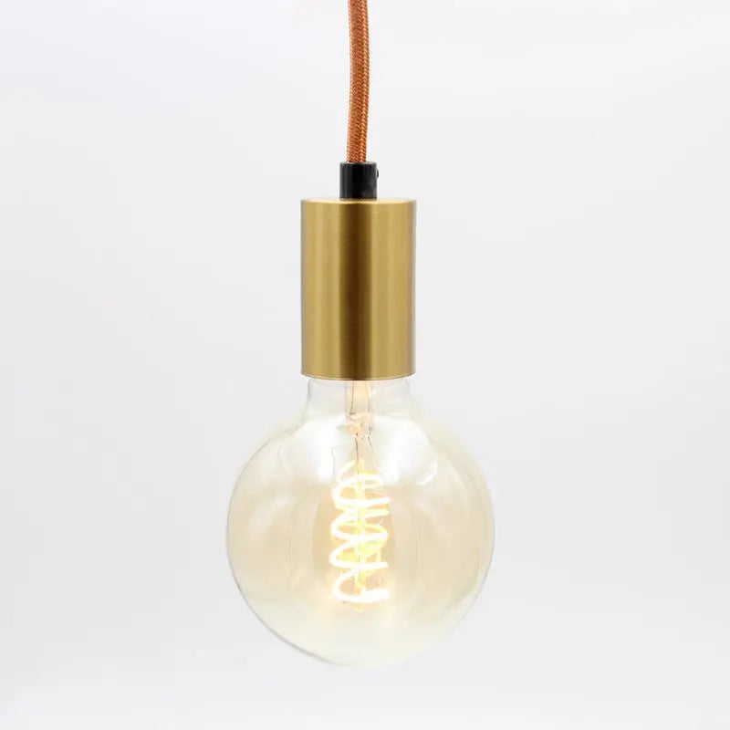 ampoule suspendue moderne câble noir interrupteur doré métal e27 chambre salon étude
