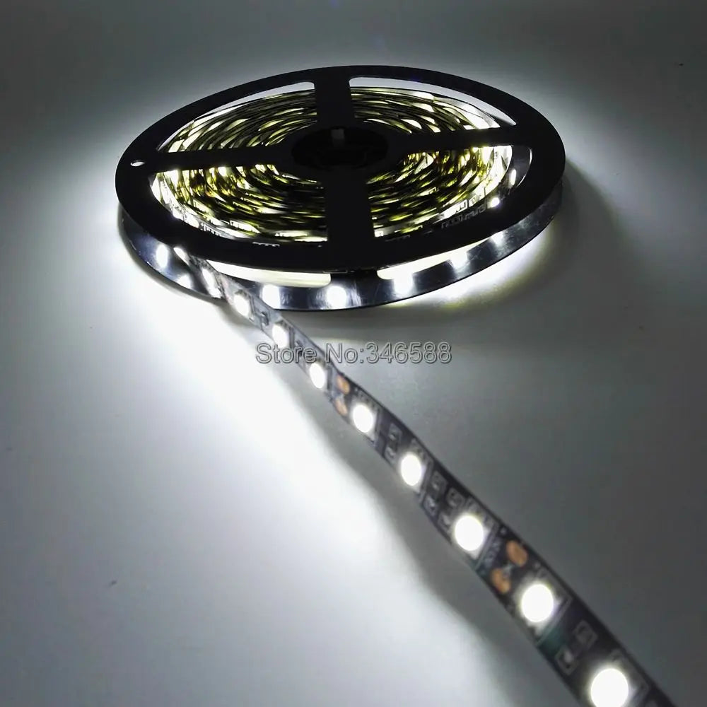 ruban led smd 5050 5m rgbw ip65 noir adhésif 60ledsmètre moderne connecteur troisbroches