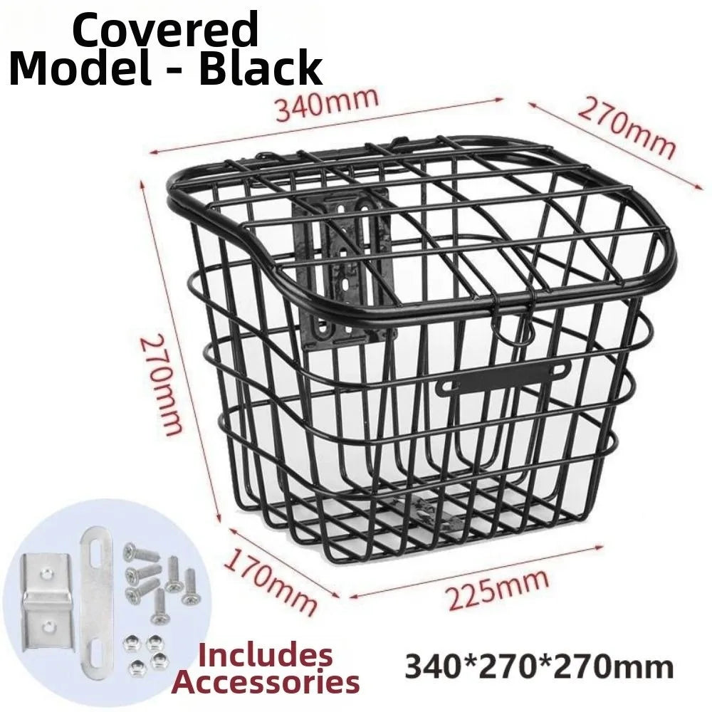 panier vélo noir grille métallique moderne vis fixations sac étanche
