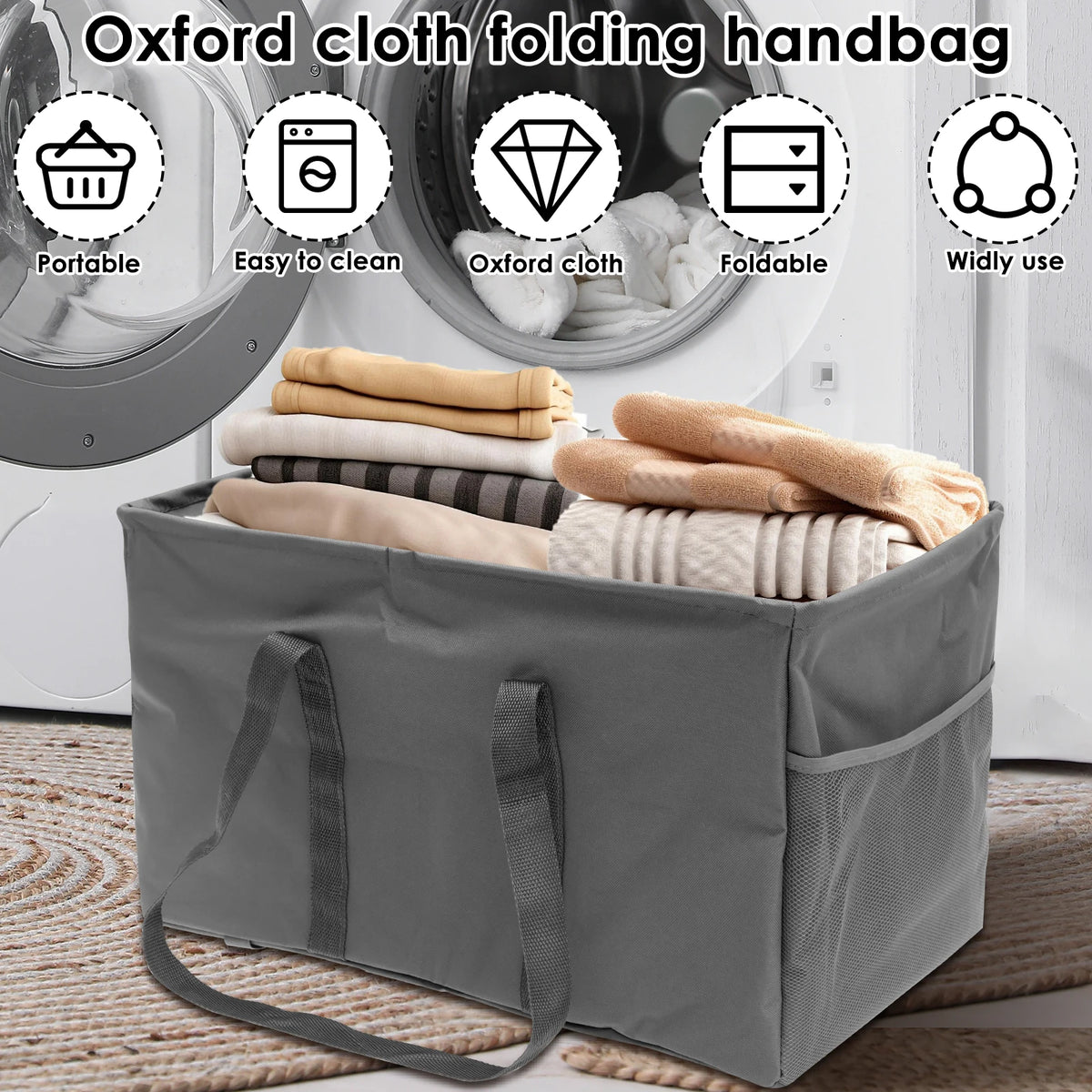 sac rangement pliable oxford tissu utilitaire respectueux environnement gris noir