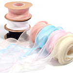 ruban organza rose clair bleu clair blanc noir moderne élégant gift wrapping mariage bouquets