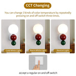 lampe murale moderne sphères rouge blanc vert adhésif métal plastique led chambre salon cuisine