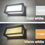 applique murale extérieure led moderne ip55 noir blanc verre transparent sensoriel 6000k 2700k