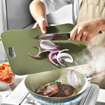planches découper plastique vert orange gris moderne couteau oignon tomate romarin avocat citron