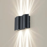 lampes murales extérieures noir ondulées ip55 6w 12w 18w moderne aluminium