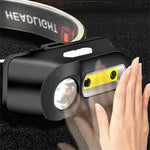 lampe frontale led noire 1800lm modes étanche rechargeable port usb camping