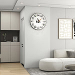 horloge murale moderne animaux mignons décoration salon beige aiguille acrylique unique