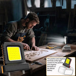 lampe travail led moderne robuste noir orange gris mat rechargeable batterie intégrée tringle fixations