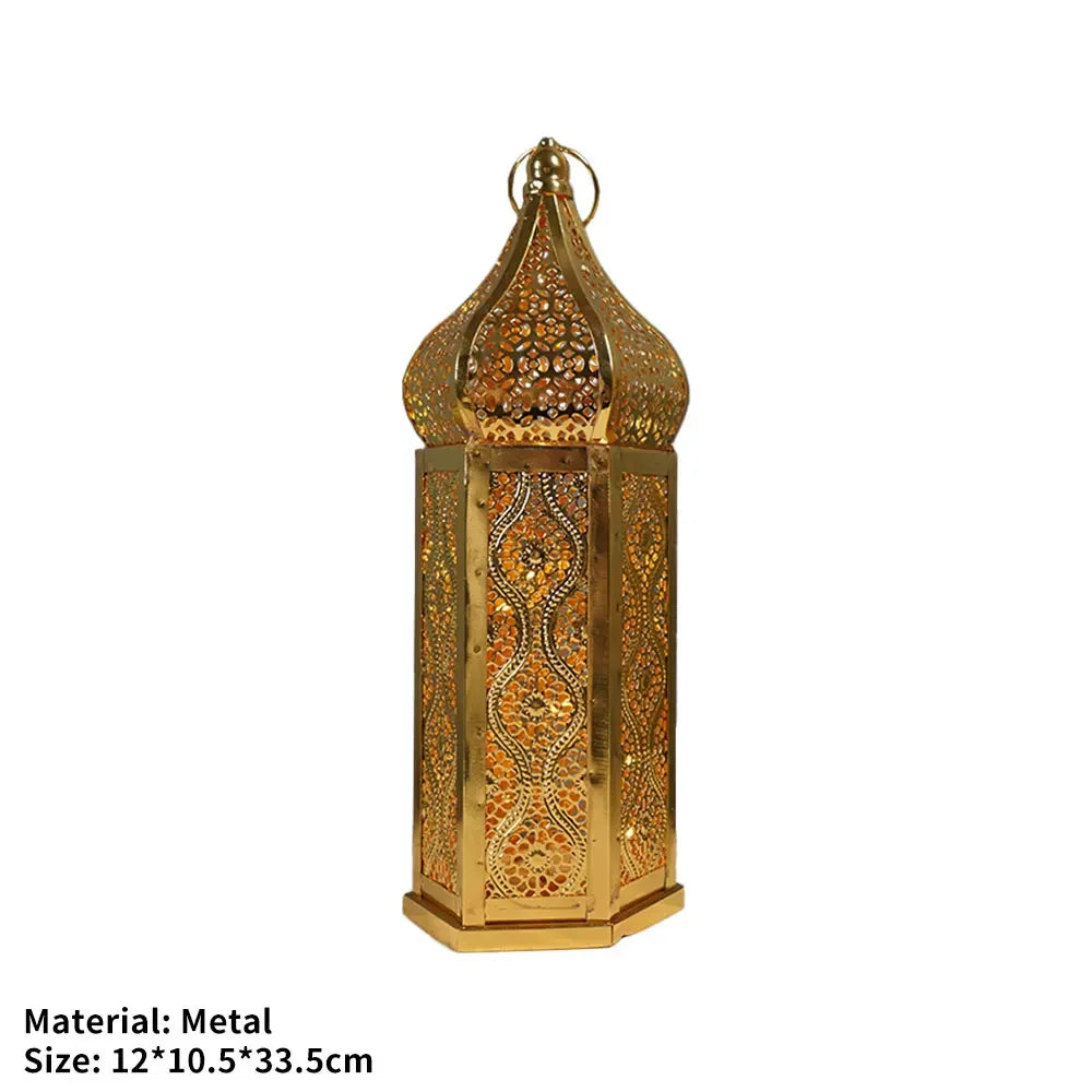 lanternes métal or ajourées marocain oriental décoration intérieur extérieur anneaux accrochage eïd festive