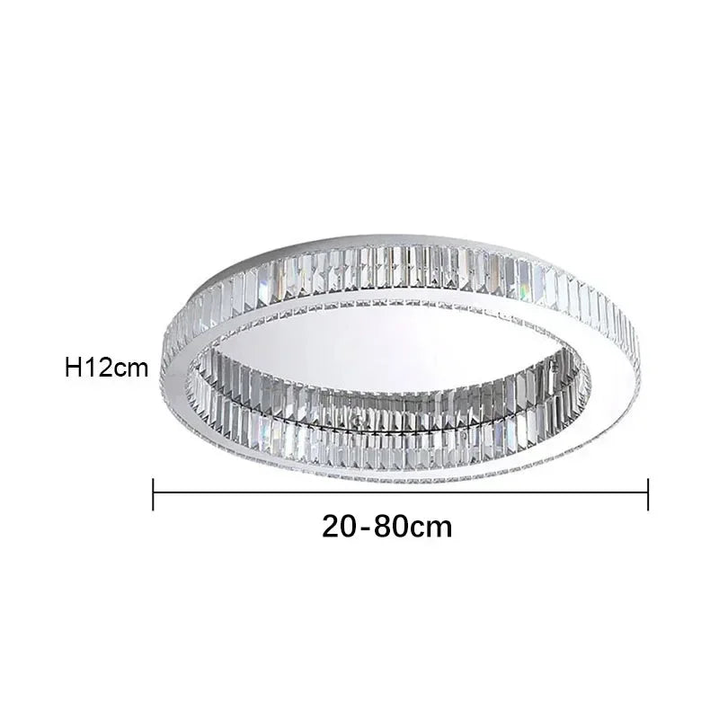 plafonnier led doré transparent strass moderne 80cm diamètre lumière chaude neutreversible