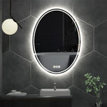 miroir ovale lumineux moderne éclairé antifog waterproof blanc gris mat