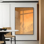 tableau moderne toile feuilles palmier orange beige sans cadre impression abstraite décoration salon chambre
