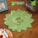 serviettes table modernes fleurs stylisées orange rose vert adhésives polyester