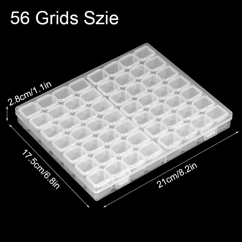 boîtes rangement transparentes 56 grilles 21cm 17.5cm clips fermeture modernes stockage bijoux accessoires