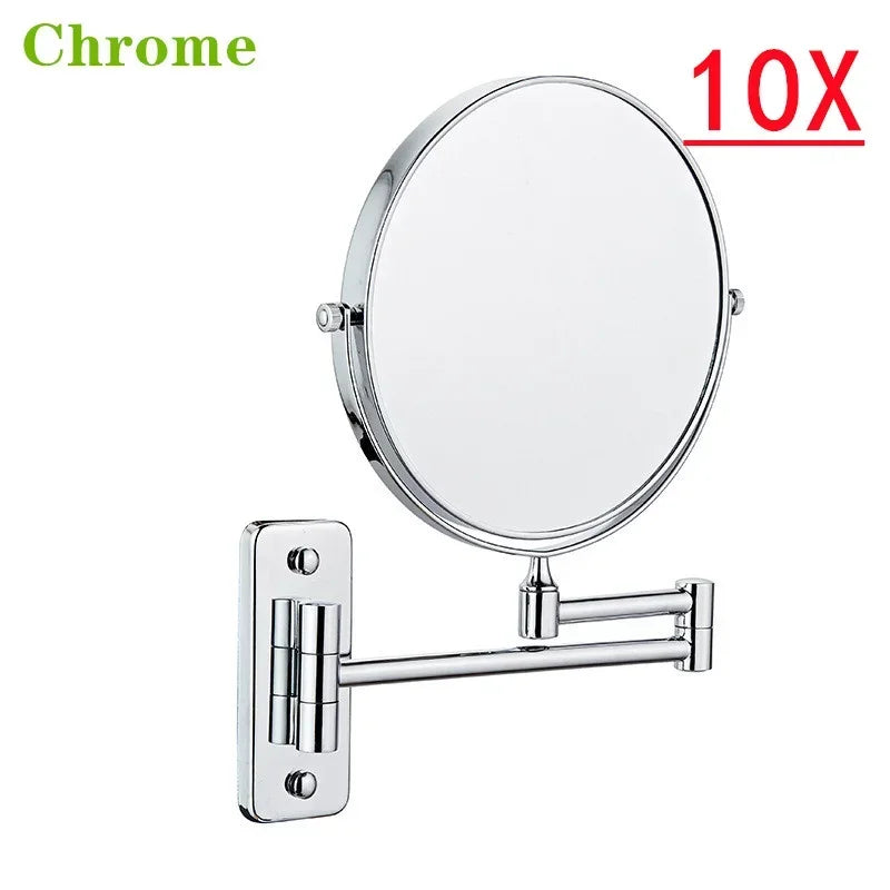 miroir cosmétique noir moderne bras articulé pouces rond sans texte