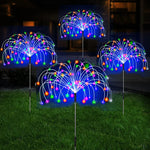 décorations solaires multicolores feu d'artifice clips modernes extérieures led étanches jardinées clips câbles connecteurs