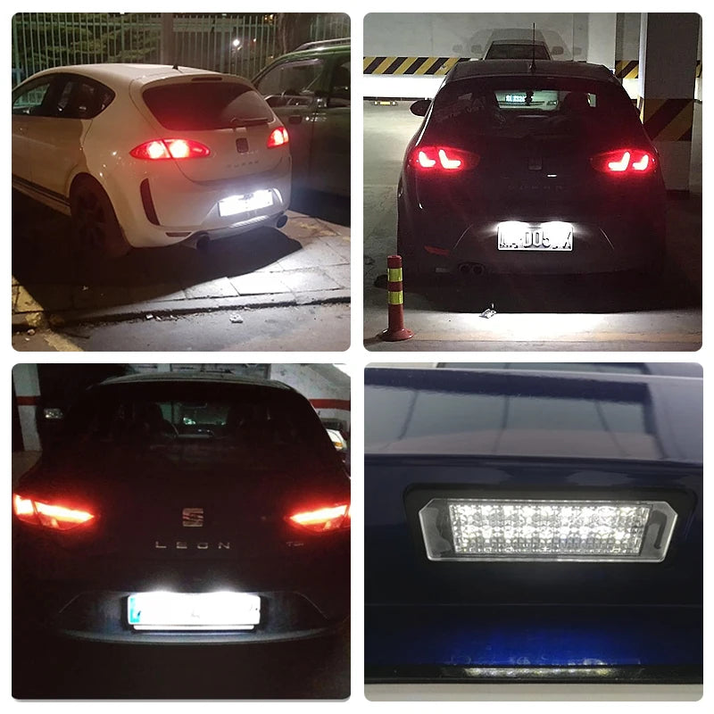 lampe led plaque immatriculation noir moderne seat skoda adhésif 12v 30lm 3w