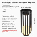 lampe solaire extérieure moderne noire rayures verticales support plante décorative