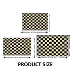 tapis noir blanc carreaux géométriques classique résistant décoloration polyester intérieur extérieur chambre couloir porte