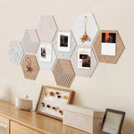 panneaux hexagonaux decoratifs mur modernes texturés beige marron vert gris kit diy affichage photos