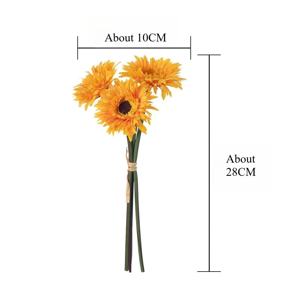 Bouquet artificiel gerbera blanc jaune rose moderne décoration intérieure mariage anniversaire minimaliste