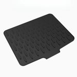 tapis drainage cuisine silicone gris moderne rayures diagonales opaques facile nettoyage drainintégrée gain place