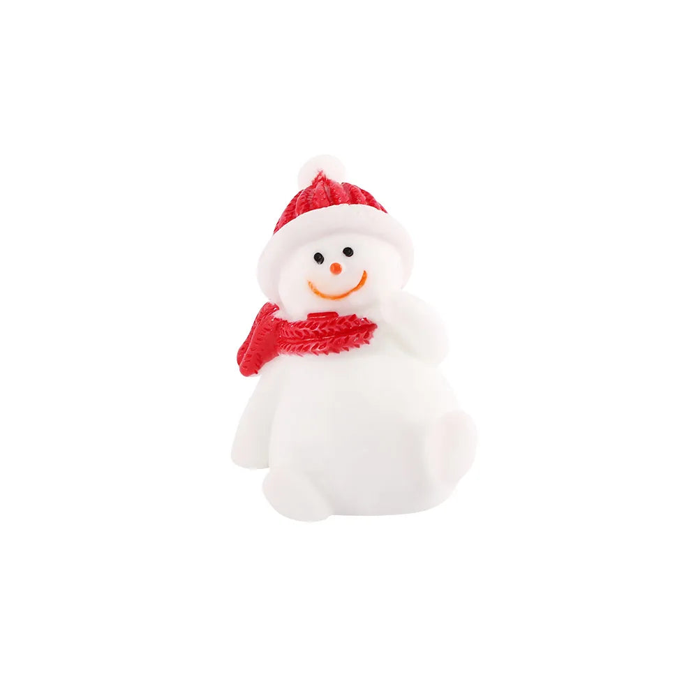 figurines noël rouge blanc vert personnages santa renne bonhomme neige chapeau écharpe