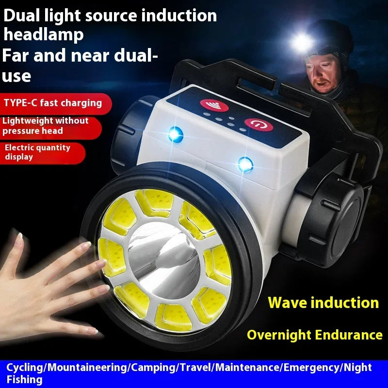 lampe torche rechargeable led haute puissance blanc noir jaune boutons commande clips moderne pratique