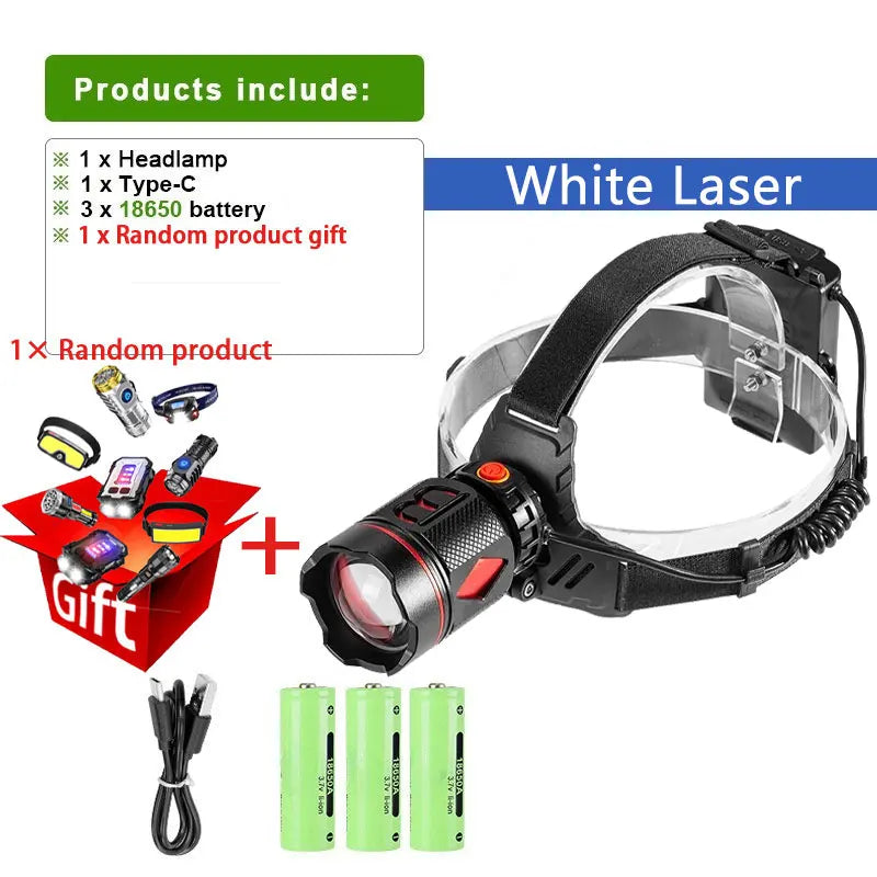 lampe frontale rechargeable led super lumineuse nuit randonnée pêche camping clip moderne