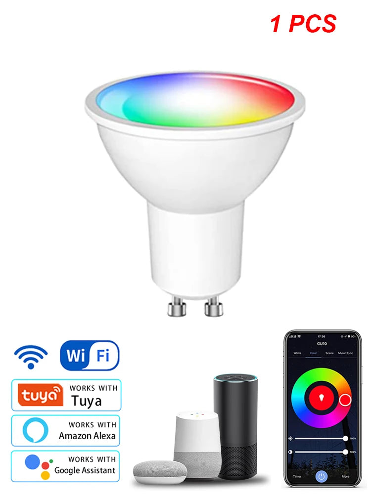 ampoule led gu10 wifi blanc moderne contrôle app alexa google