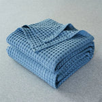 couverture coton carreaux moderne grise bleue blanche portable réactive été lit simple double queen
