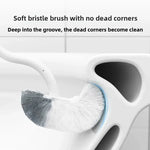 brosse wc souple forme long manche 360 blanc gris moderne sans coin mort respectueux