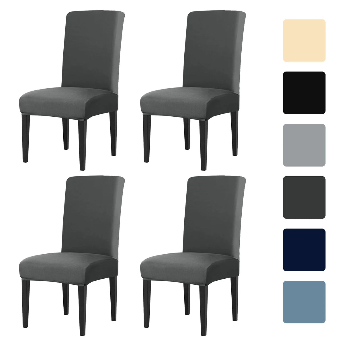 housses chaise gris uni adhésives modernes banquet mariage 4pc 8pc