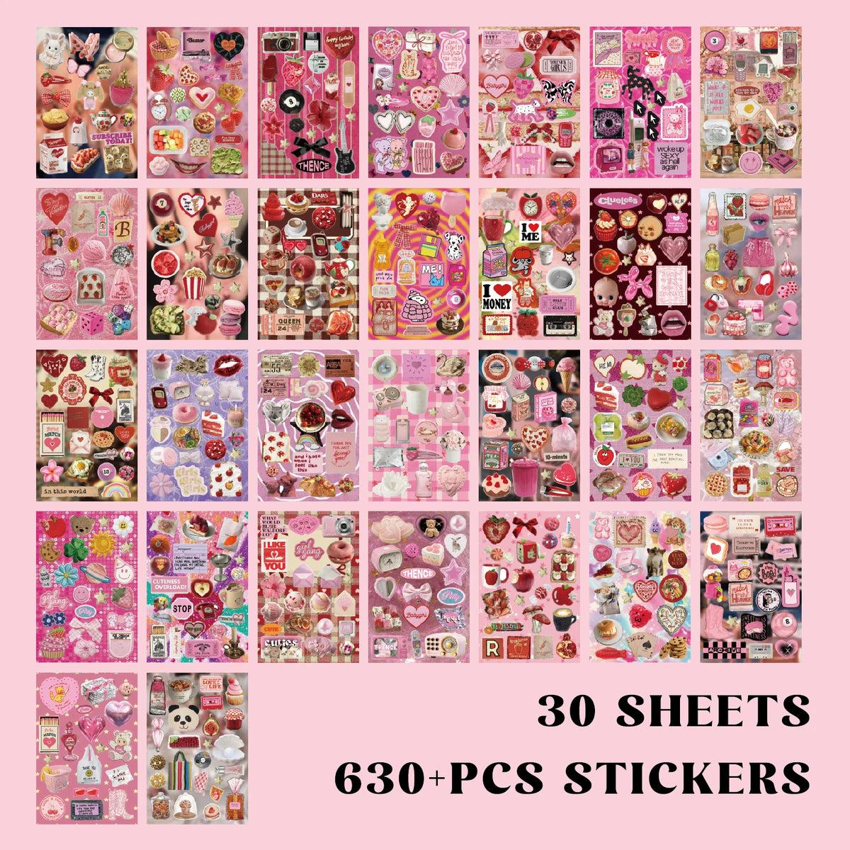 sticker book food stickers heart shapes creative adhesive paper multicolor festive decorations crafting gifts